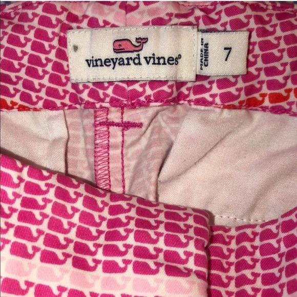 VINEYARD VINES EUC GIRLS SHORTS BOTTOMS SUMMER PREPPY GIRL PINK WHALES SIZE 7 - Picture 3 of 4